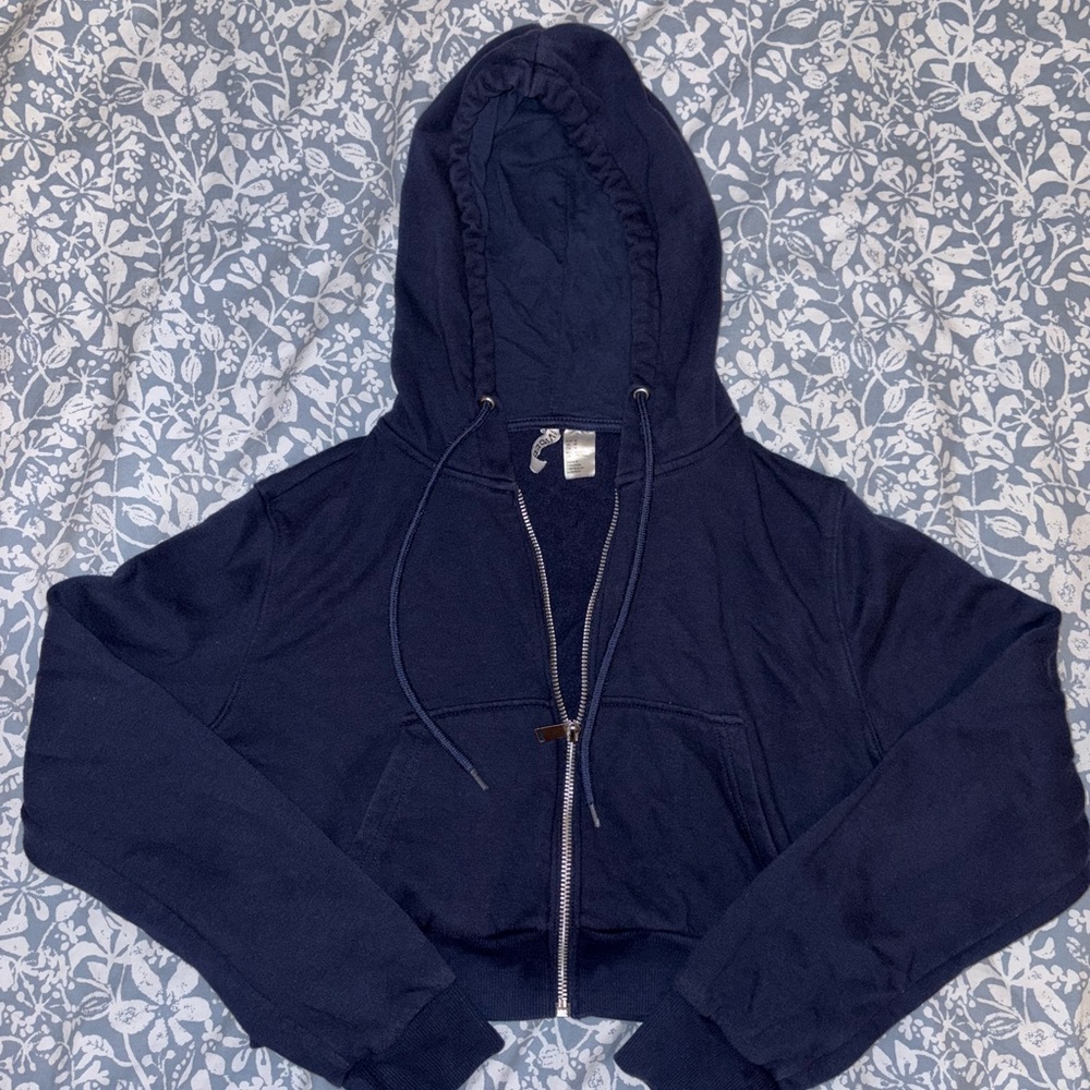 Navy Blue Women's Hooded Jacket